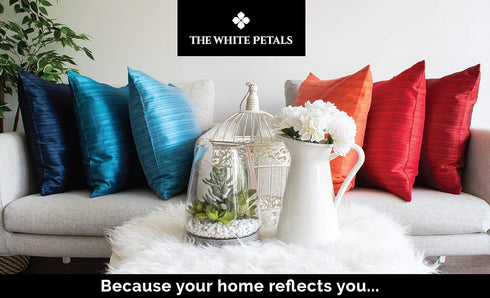 The White Petals Christmas Red Euro Pillow Covers (Faux Silk, 26x26 inch, Pack of 2)...