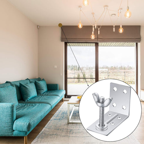 Roman Shade Wall L Bracket and Wingnut Ceiling or Wall Mount Brackets Mounting Installation L-Brackets for Roman Shade Home Window Drapery Use (8)...