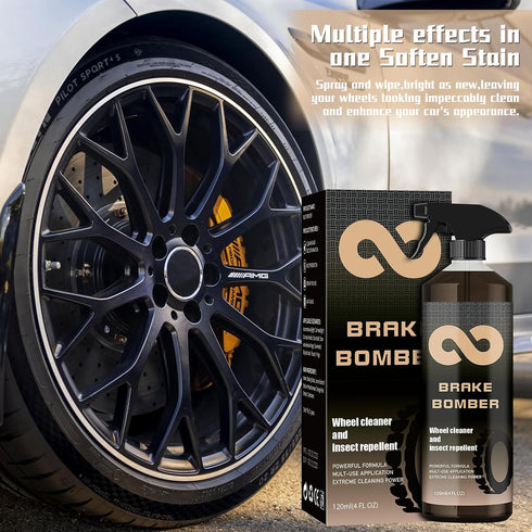 120ML Brake Bomber Cleaner Powerful Non-Acid Wheel Cleaner, Perfect for Cleaning Wheels and Tires, Car Rim Cleaner & Brake Dust Remover,Automobile...