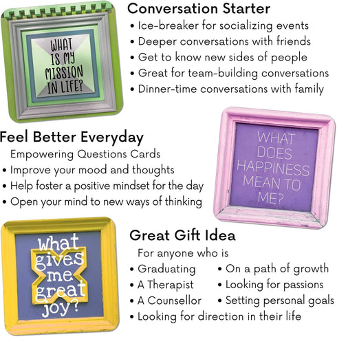 Empowering Questions Cards - 52 Self Care Cards for Mindfulness & Meditation, Writing, or Any Other Process You Choose - The Original Deck...