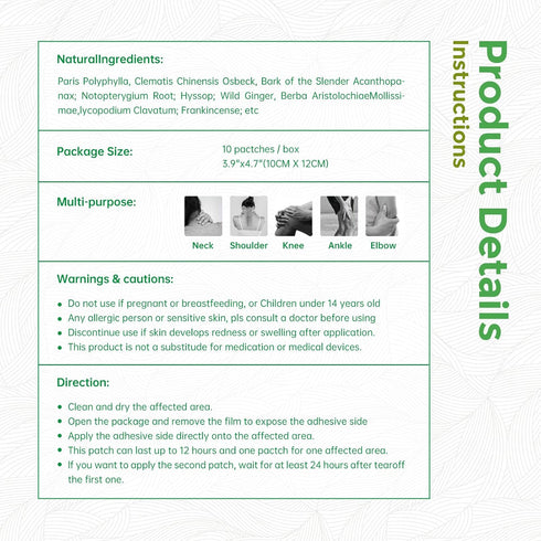 Herbal Relief Patches, Heat Patches for Neck, Shoulder, Knee, Ankle, Natural Herbs Patches, Long Lasting and Effective Quickly for Muscle, UP to 1...