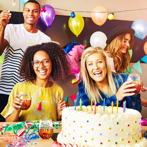 Cheer to 30 Birthday Stemless Wine Glass 30th Birthday Wine Glass Present for Men Women 30th Birthday Party Wedding Anniversary Party Decorations ...