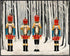Posterizer 1 pcs-festive nutcrackers in snowy winter nature-Holiday Poster Collection-Landscape & Nature Art-Chic Home Decor- unframed wall art...