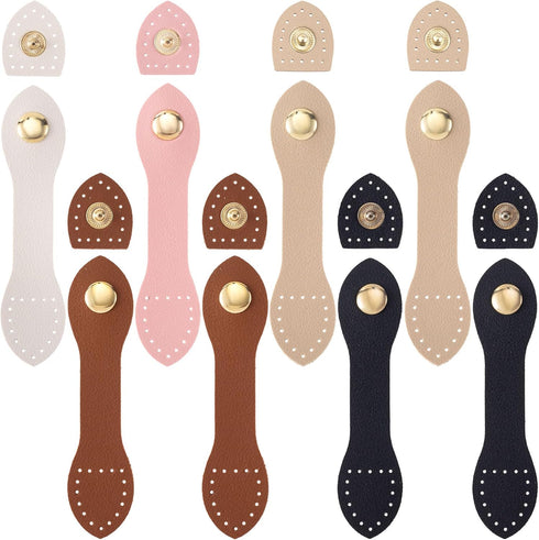 Joez Wonderful 8 Sets Leather Snap Buckles Snap Button Closure, Sew On Leather Purse Closure Fasteners for Purse Wallet Bags Tote Notebook Purse M...