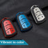 for Cadillac Key Fob Case with Leather Keychain, Advanced Soft TPU Surface Grain Car Key Cover for 2015-2019 Cadillac Escalade CTS SRX XT5 ATS STS...