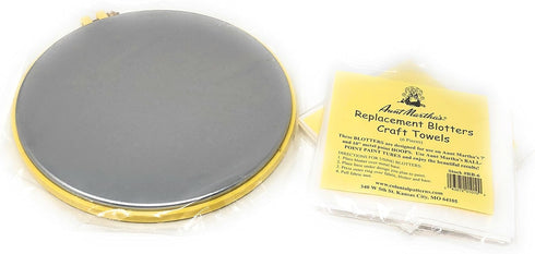 Aunt Martha's Ballpoint Metal Painting Hoop 10 inches Bundle with Replacement Blotters 12 Sheets...