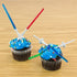 Super Z Outlet Light Sabre Cupcake Decoration Toppers Sticks Picks Set for Children Birthday Party, Fan Shows, Movies, 4" inches Tall - 12 Pack...