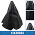 Car Shift Boot Cover Universal Gear Shift Knob Boot Dust Cover PVC PU Black with Blue Stitches...