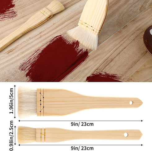 2PCS Flat Hake Paint Brushes, Hake Brush for Watercolor Brush Paint Artist Painting Brushes Set Sheep Hair Bristle for Watercolor, Wash Ceramic Po...