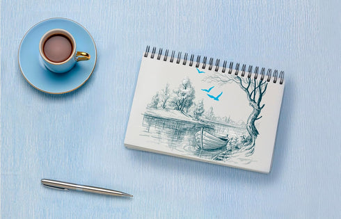 Artist’s Sketchbook Hardcover – 200GSM Very Thick Paper – Spiral Sketch Book for Drawing and Mixed Media – Sketch Pad, Art Book - 5.8 x 8.5, 40 Sh...
