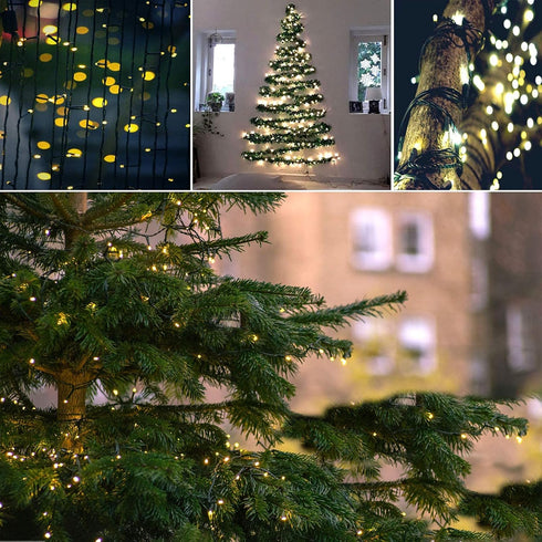 2024 Durable 95FT 240 LED Christmas String Lights Outdoor/Indoor, Timer & Memory & 8 Modes, Waterproof Green Wire Tree Lights For Xmas Party Garde...