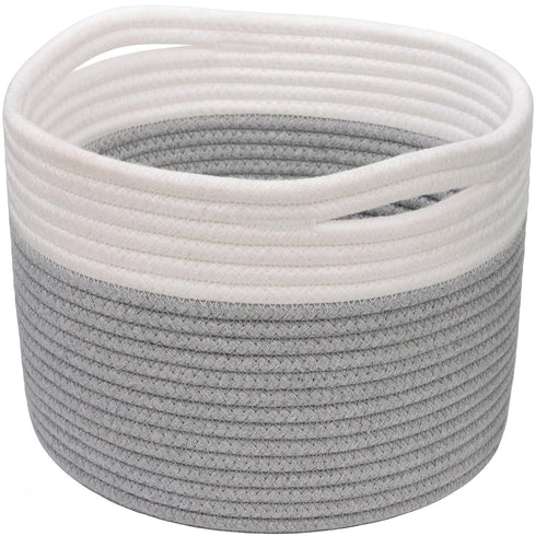 INDRESSME Small Storage Basket - Cute Cotton Rope Basket - Closet Storage Bins - Cute Basket for Remote - Storage Organizer for Toy Storage Bin- 9...