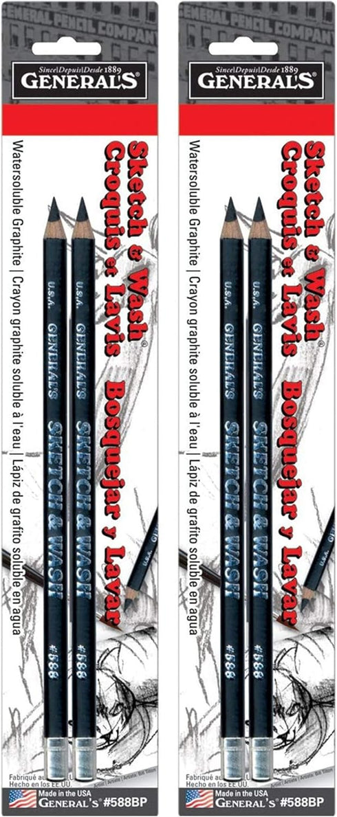 General's 2-Pack - Sketch & Wash Pencils 2/pkg, 4 Count...