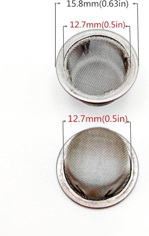 15pcs 1/2 Inch Pipe Screens Premium 304 Stainless Steel, 0.5" Pipe Screen Filters with Metal Storage Box...