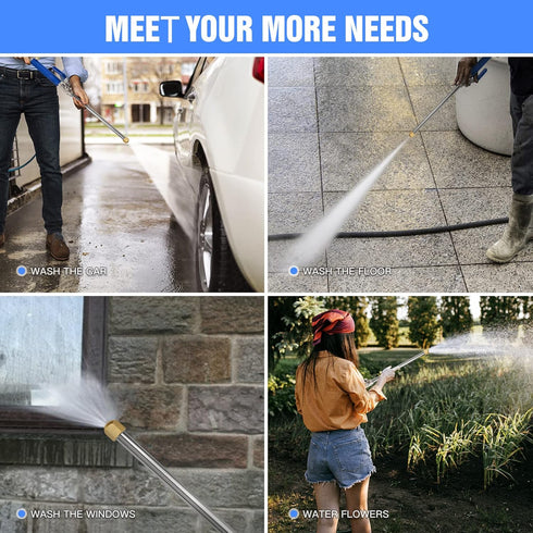 Jet Nozzle Power Washer for Garden Hose,Hydro Jet High Pressure Power Hose Nozzle Wand Glass Window Cleaning Sprayer Extendable Home Garden Car Wa...