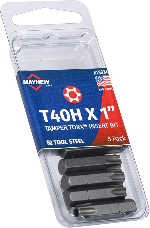 Mayhew Tools 19360-4 Tamperproof Torx Power Bit, T30H x 2", 4-Pack...