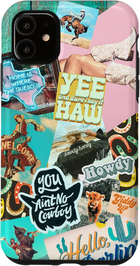iPhone 11 Western Cowgirls Howdy Giddy-up Boho Aesthetics Country Chic Case...