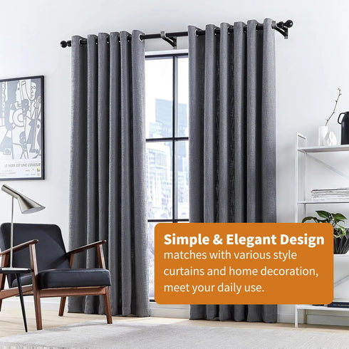 KOLAKO 4 Pack Curtain Rod Bracket, Heavy Duty Curtain Rod Holders Single Decorative Rod Hooks Hanger for 1 Inch Drapes Rod, Black...