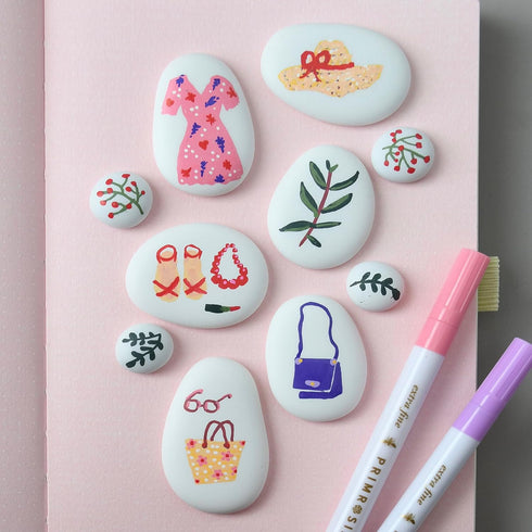 Primrosia 12 Amore Acrylic Paint Pens for rock painting, paper, wood, ceramic, stone, canvas – Extra Fine Tip Markers Set...