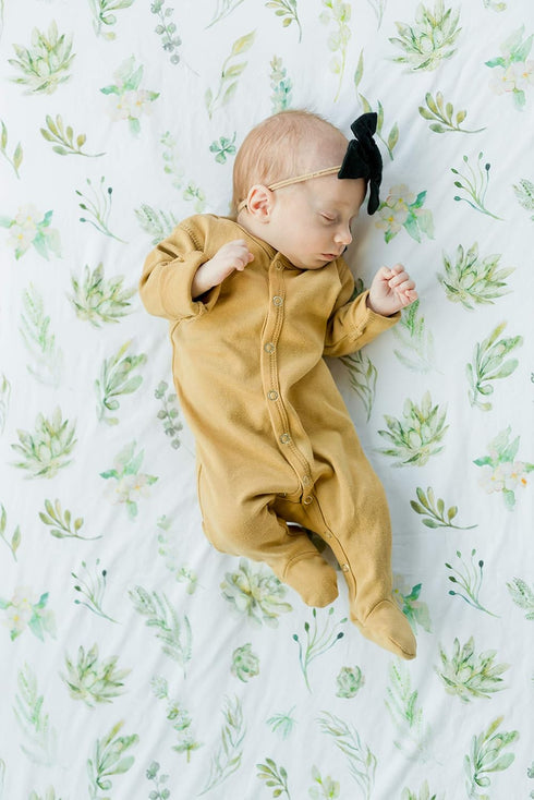 100% Cotton Fitted Crib Sheet - Premium Baby Bedding - Soft, Breathable & Durable - Succulents Print...