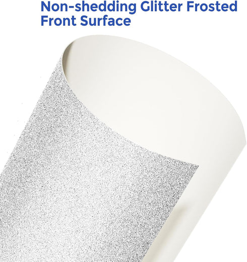 10 Sheets Silver Glitter Cardstock Paper, 8.5 x 11 Cardstock Paper 92lb/250gsm, Glitter Card Stock for DIY Projects, Sparkly Paper for Card Making...
