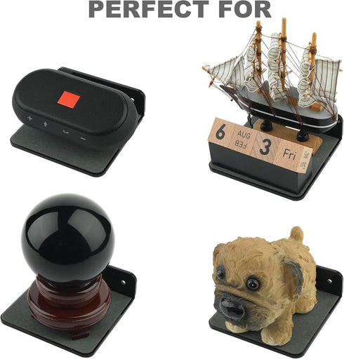 TXEsign Small Wall Shelf Speaker Stand, Mount for Webcam, Cell Phones, Mesh Router, Display Shelf Acrylic (Black)...