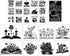 Book Flower Stencils for Painting - 24 Pcs Reusable Book Flower Floral Plants Spraying Drawing Supplies Stencils DIY Crafts Drawing Template Set f...