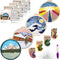 Tcbasrt 4Pack Embroidery Starters Kit with Pattern for Beginners Adults, Cross Stitch Kits Include 2 Embroidery Hoops,4 Embroidery Clothes with Pl...