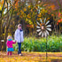Outdoor Wind Spinner 33" Metal Wind Sculpture Waterproof Fluorescence Wind Spinners for Garden Patio Lawn Decoration...