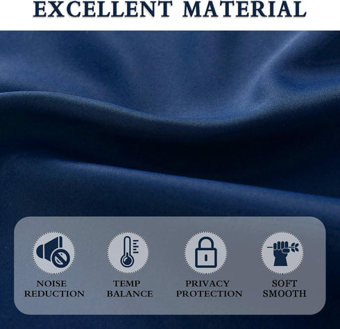 DONREN Navy Blue Blackout Tier Curtain Panels for Small Window - Thermal Insulated Room Darkening Rod Pocket Valance Curtains for Livingroom (30 b...