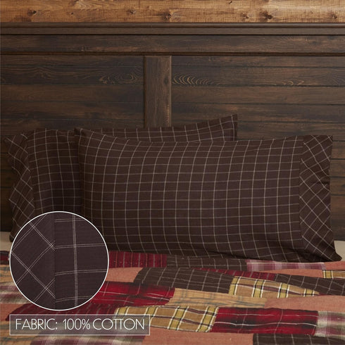 VHC Brands Wyatt Bedding Accessory, Standard Pillowcase Set 21x30, Plaid Tan...