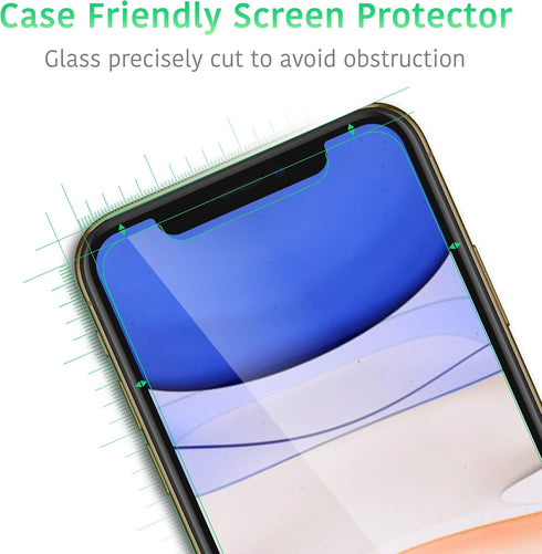 TalkWorks iPhone 11 Screen Protector (Also Fits iPhone XR) 3 Pack Tempered Glass Film Durable 0.33mm 9H Hardness, Shatter Proof, HD Touch Clarity,...
