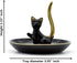 Happy Cat Posture Trinket Tray Decorative Ring Holder Jewelry Storage Dish Black/Golden Tail...