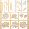 Flower Stencils for Painting Reusable - 10 Pieces Captivating Peony Sunflower Lotus Crafts Stencil for Wall Wood Window Holiday DIY Creative Partn...