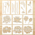 Flower Stencils for Painting Reusable - 10 Pieces Captivating Peony Sunflower Lotus Crafts Stencil for Wall Wood Window Holiday DIY Creative Partn...