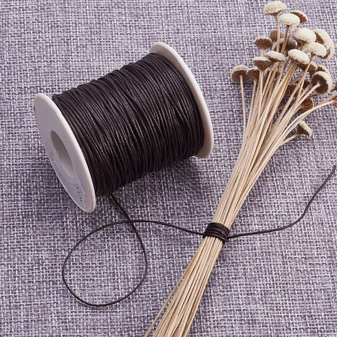 PH PandaHall 1mm Waxed Cord,100 Yards Waxed Cotton Cord Dark Brown Waxed Thread Beading String Waxed Craft String for Bracelet Necklace Jewelry Wa...