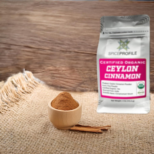 Spice Profile | USDA Organic Ceylon Cinnamon Powder | Resealable 4oz Pouch | 100% Pure & Raw | Sweet & Citrusy | Great for Cooking, Baking & Bever...