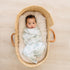 Organic Swaddle Blanket and Hat Set - Boho Baby Receiving Blanket Neutral - Soft Organic Cotton and Bamboo Muslin Swaddle Blanket, Eucalyptus Leav...