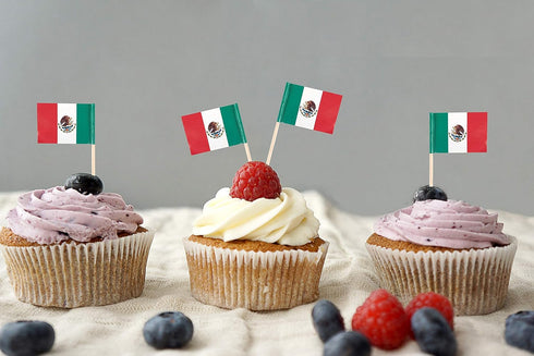 JBCD Mexico Toothpick Flag Mexican Mini Small Cupcake Topper Flags, 200pcs...