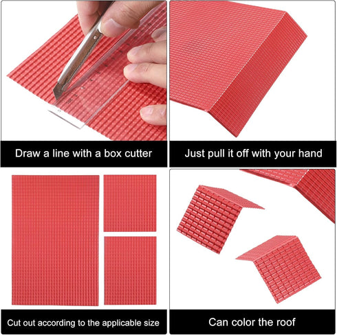 MECCANIXITY Miniature Roof Tiles PVC Model Roof Tiles Mini DIY Tiles Model Building Set for Model Building Dolls Houses Garden Sand Table 29.5x19....