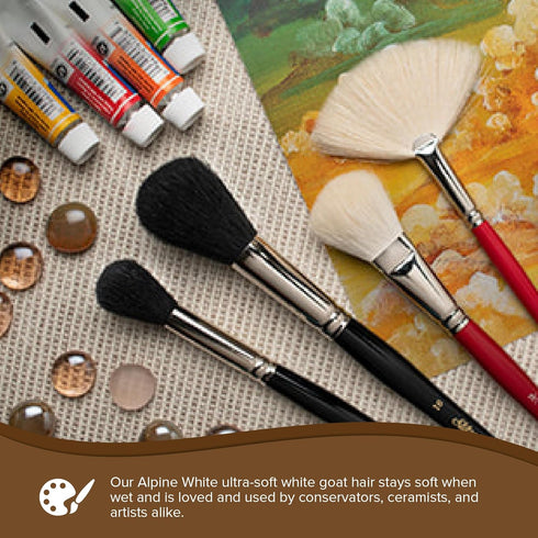 Silver Brush Limited 5504S-6 Alpine White Goat Hair Brush, Oil, Acrylic, and Watercolor Brush, Size 6, Short Handle...