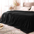 BEDELITE Fleece Blankets Queen Size for Bed, Luxury Plush Cozy Fuzzy Black Blanket 90x90 Inches, Super Soft Warm Lightweight Throw Blanket All Sea...