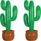 Beistle Pack of 2 Inflatable Cactus Decorations in Green/White/Brown, Wild West Party Decorations, Mexican Cinco de Mayo Party Accessories, 35"...