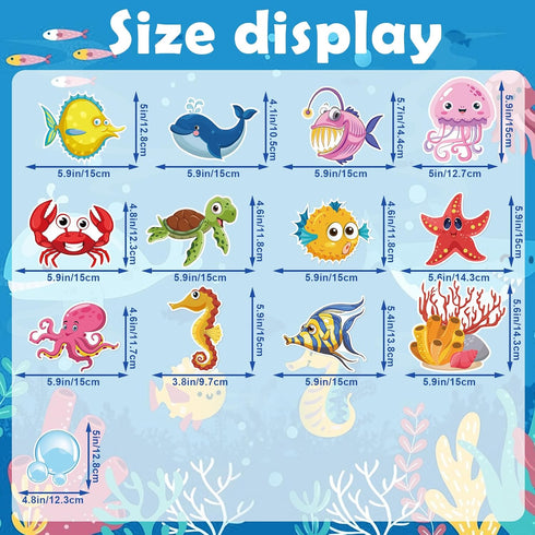 Fish Cutouts Tropical Fish Cutouts Classroom Bulletin Board Decorations, The Sea Ocean Creature Paper Decorations for Toddler Kids Classroom Schoo...