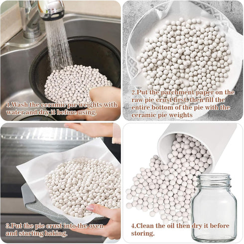 Sukh 1LB Pie Weights for Baking - Pie Crust Weights Ceramic Pie Weights Baking Weights Ceramic Weights Ceramic Beans for Baking Reusable Natural C...
