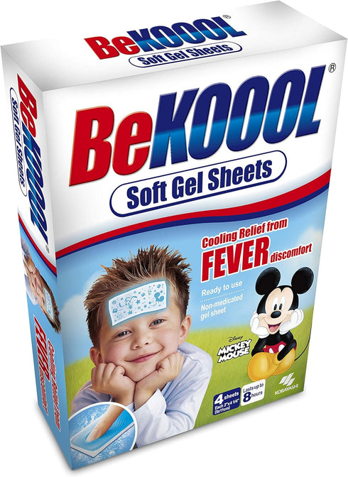 Be Koool Fever Soft Gel Sheets For Kids, Immediate Cooling Relief from Fever Discomfort, 12 Sheets...