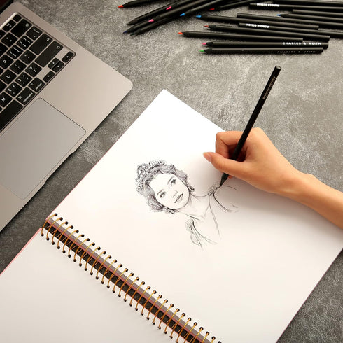9 x 12 inches Hardcover Sketchbook for Drawing 120 Sheets Spiral Bound Sketch Pad Premium Art Sketchbook Artistic Drawing Painting Writing Paper(6...