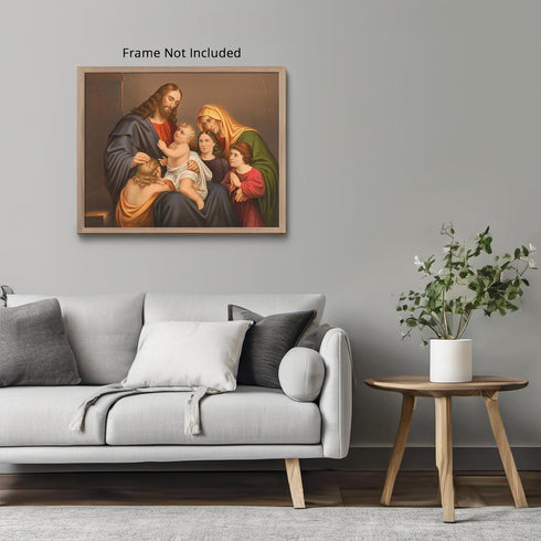 Posterizer 1 pcs-Christ blessing little children painting poster-Religious Posters-Gifts for Christians -Decor for Church, Sunday School Classroom...