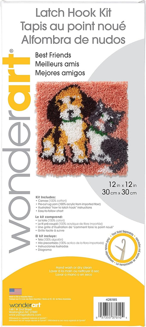 Wonderart Best Friends Latch Hook Kit, 12" X 12"...