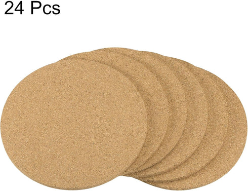 uxcell Cork Coasters Wooden Trivet Drinks Mats, Round 4.7 Inch Diameter, 0.16 Inch Thick for Home Bar Kitchen Restaurant Lab, Yellow, Pack of 24...